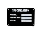 Speaker Specification label, English