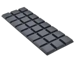 Gummifüsse Rechteckig flach, selbstklebend, schwarz - 24 Stk.