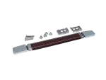 Riemengriff mit Nickel Abdeckung, dunkelbraun