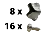 Set Corners w/ cutaway 2 leg, silver incl. Screws