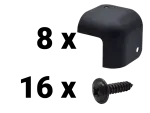 Set Corners - 2 leg, black incl. Screws