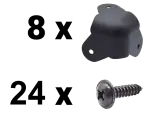 Set Corners w/ cutaway 3 leg, black incl. Screws