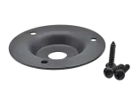 Dish round / Black Metal Jack Ferrule incl. Screws - Single 1/4