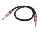 Speaker cable, 2 x 6,3 mm plug, 1 m - black