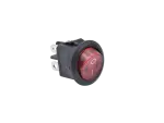 Wippenschalter rund 2-polig, EIN-AUS, rot beleuchtet